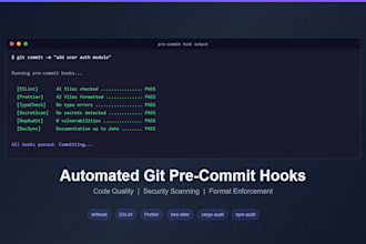 set up automated git pre commit hooks for code quality and security