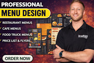design professional restaurant food menu, cafe menu and cookbook