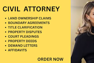 handle property disputes, title issues,land ownership and boundary dispute cases