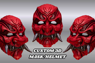 create 3d mask helmet cosplay helmet 3d printed mask prop pepakura mask for you