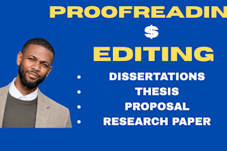 proofread, edit thesis, dissertations, research paper master, phd, in apa 7th ed