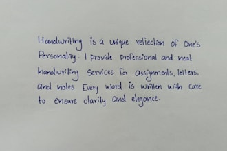 do professional handwriting and assignment work