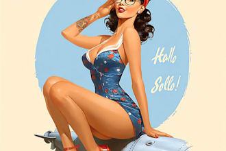 draw a cute and sexy pin up pinup girl