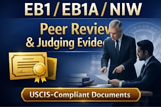 write eb1 eb1a niw petition evidence peer review and judging proof