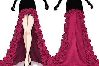 show you fashion illustration and dress design