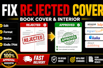 fix rejected book cover, resize KDP cover, paperback, ingramspark cover