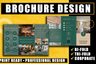 design professional bi fold, tri fold and corporate brochure