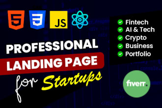 build or rebuild professional fintech landing page for startups