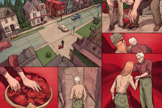 do comic book illustration, marvel comic graphic novel cover