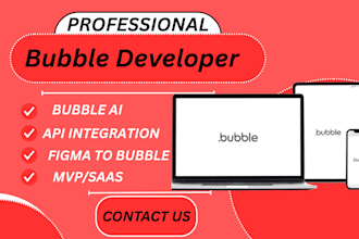 develop bubble website and mvp as bubble io expert