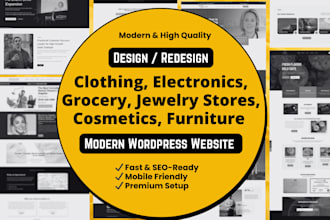design ecommerce website for clothing cosmetics  grocery furniture and jewelry