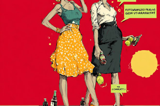 design retro comic page illustration, nsfw vintage retro comic book art, pop art