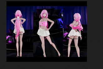 create custom 3d character for vrchat, mmd, vtuber, games