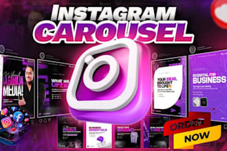 design engaging facebook instagram carousel  and social media carousel posts