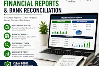 prepare monthly financial reports and bank reconciliation