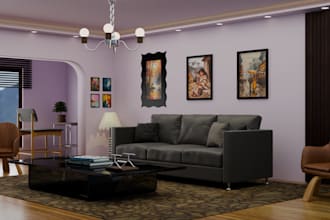 realistic 3d interior, exterior, building and cozy room renders