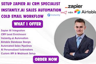 setup zapier ai sales automation cold email workflow instantly ai CRM specialist