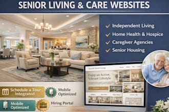 design website for independent living, senior housing, group home, home care