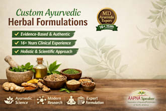 formulate custom herbal supplements and ayurvedic remedies