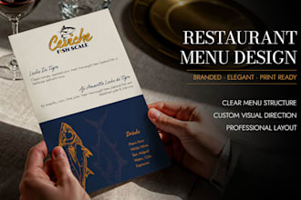 design modern restaurant menus, cafe menus and food menus