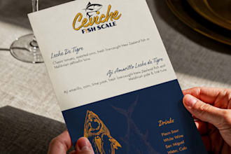 design professional and modern print menu for restaurants