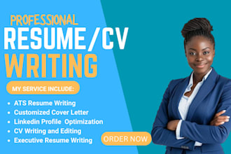 write executive resume customized cover letter and linkedln optimization