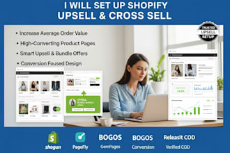 setup shopify upsell and cross sell shogun bogos pagefly releasit cod gempages