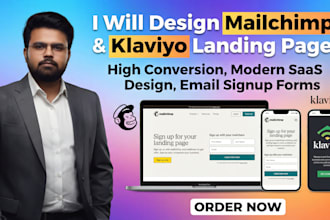 design professional mailchimp or klaviyo landing page design