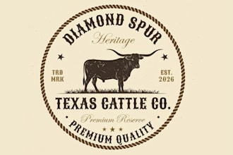 do professional western, cattle brand, texas, ranch style, cow logo for you