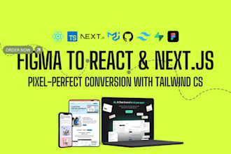 convert figma to react, nextjs and tailwind CSS responsive
