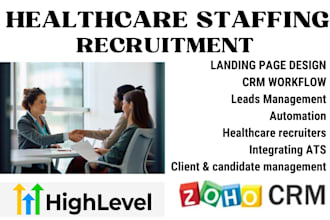 setup gohighlevel healthcare staffing funnel recruitment crm healthcare workflow