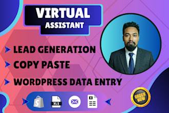 be a executive virtual assistant for data entry,lead genaretion,data scraping