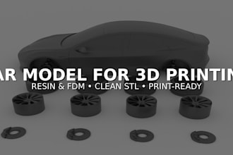 make car model for 3d printing, resin printing, fdm printing, car stl file model