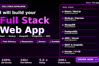 be full stack web developer for custom full stack website development backend
