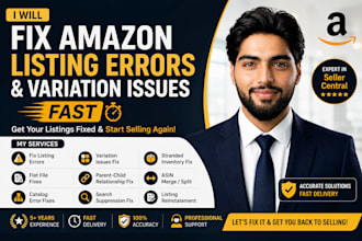 fix amazon listing errors and variation issues fast