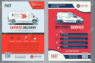 design automotive car trucking automobile transport flyer