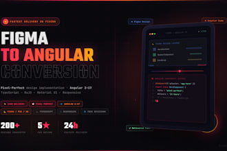 convert figma, PSD or xd design to pixel perfect angular app with fast delivery