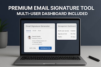 provide a premium email signature generator tool and management dashboard