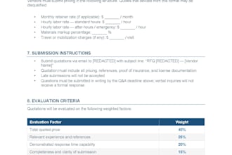 write a clear rfq so you get better, comparable vendor bids