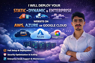 deploy your website on AWS, azure, or google cloud with full setup and support