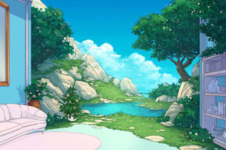 anime background for visual novel, vtuber or game illustrations