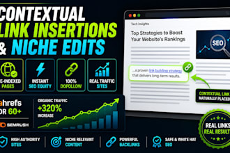 do contextual link insertions and niche edits on high traffic indexed posts