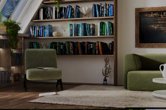 create atmospheric 3d interior visualization