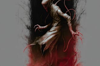 create an obscure horror artwork