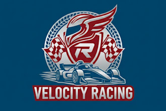 make custom high quality racing car logo with t shirt design