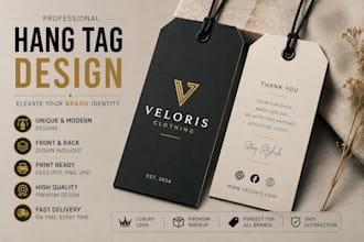 design professional clothing hang tags, labels and neck labels