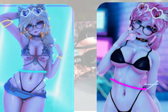 custom vrchat furry avatar, vrchat avatar, vr character, nsfw