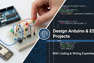 design arduino and esp32 projects with coding, wiring