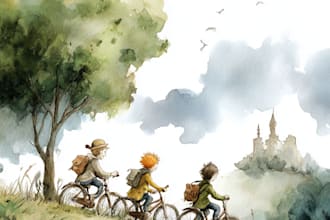 watercolor children book illustration