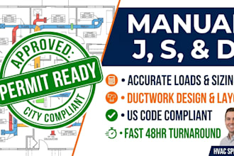 provide manual j load calculation and hvac design for permits